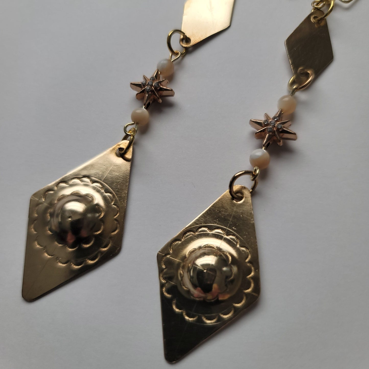 "Bituin" Star and Mother of Pearl Agong Diamond Earrings Herbalaria 