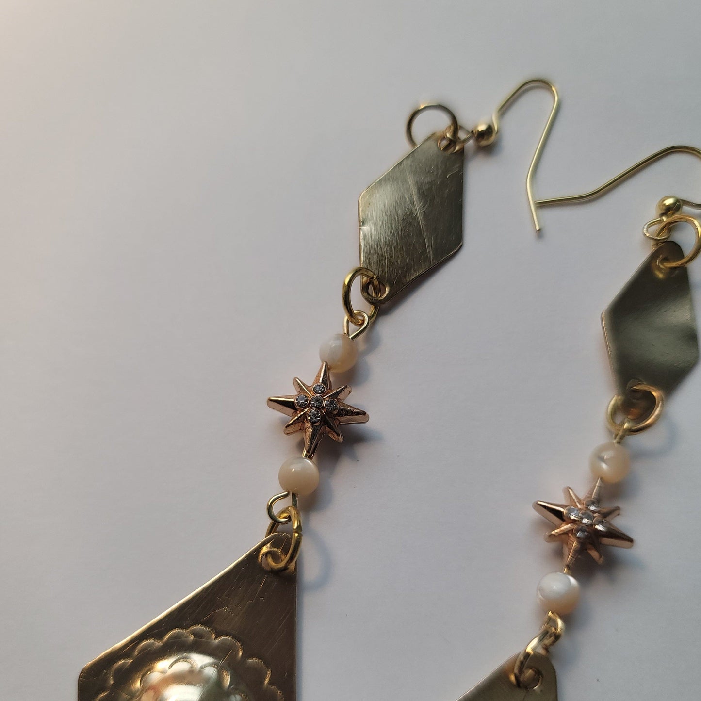 "Bituin" Star and Mother of Pearl Agong Diamond Earrings Herbalaria 