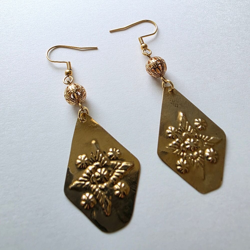 Brass Diamonds with Filigree Gold Colored Beads Accessories Herbalaria LLC 