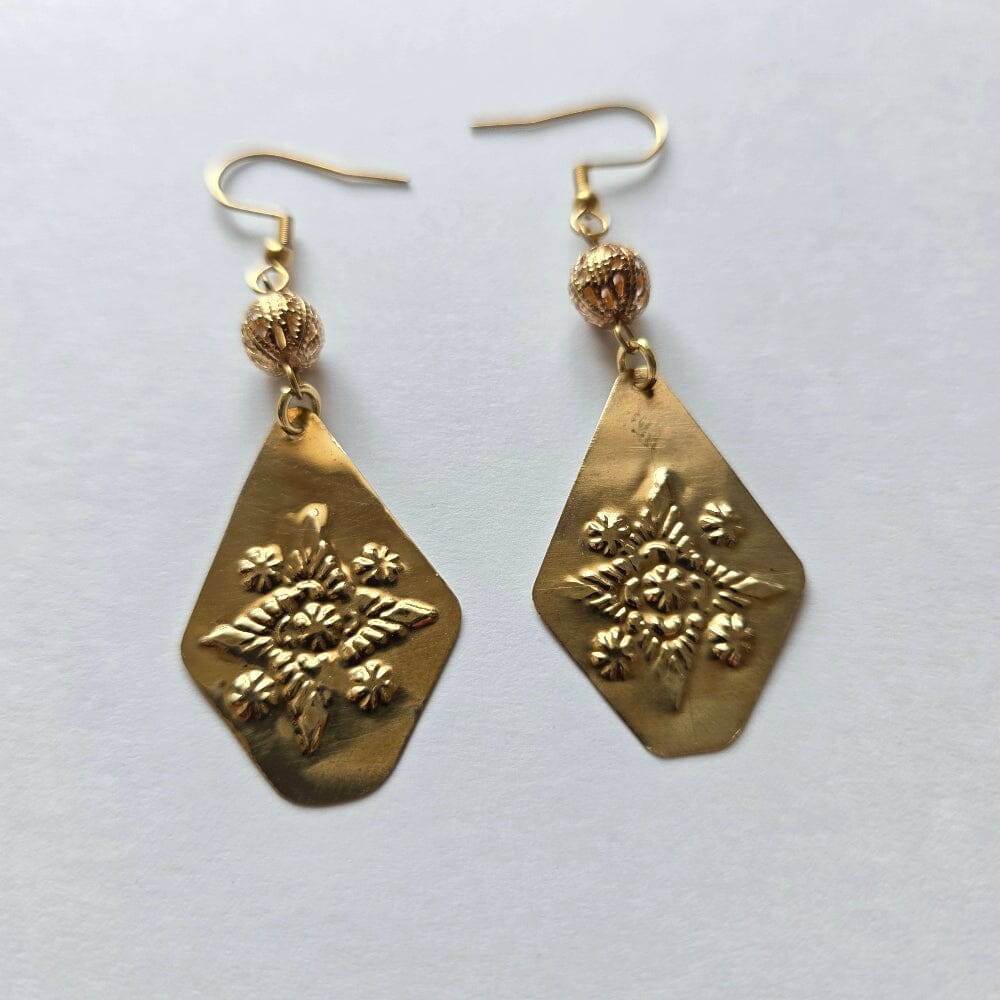 Brass Diamonds with Filigree Gold Colored Beads Accessories Herbalaria LLC 