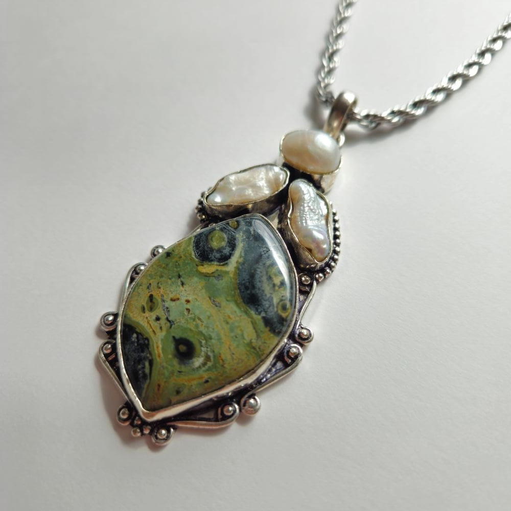 Buwaya Rhyolite and Freshwater Pearl Accessories Herbalaria LLC 