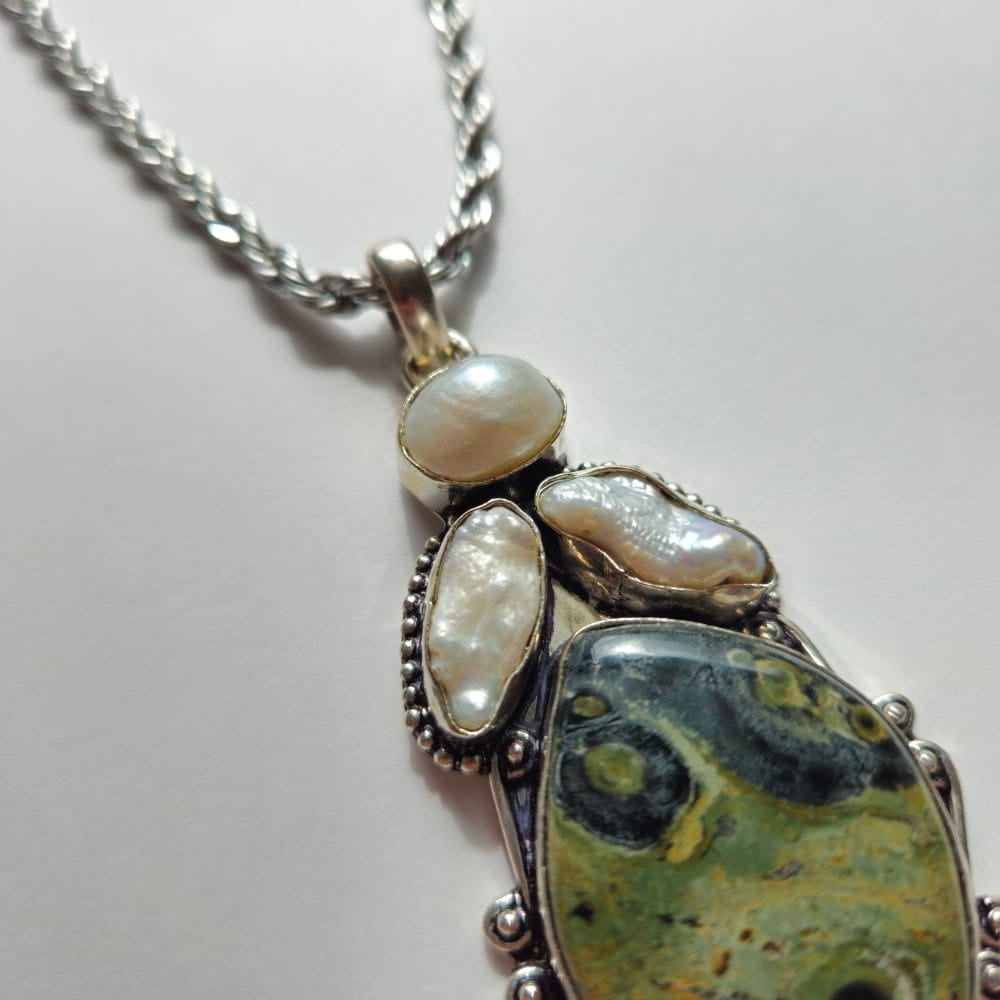 
                  
                    Buwaya Rhyolite and Freshwater Pearl Accessories Herbalaria LLC 
                  
                