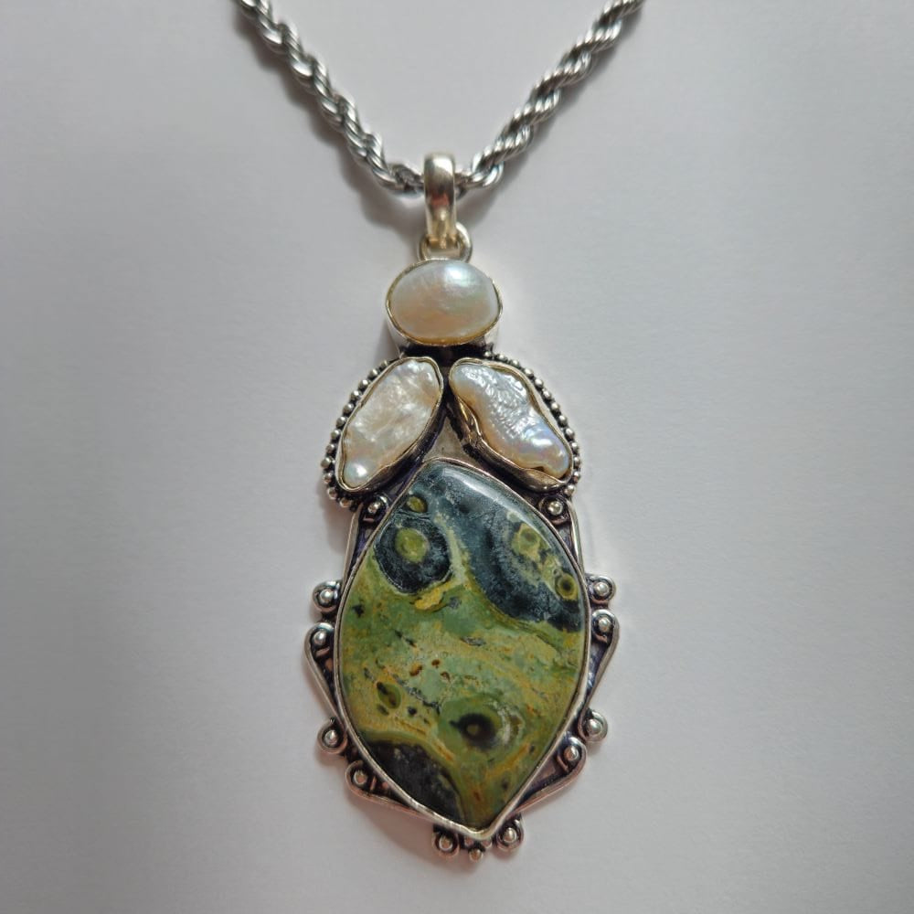 Buwaya Rhyolite and Freshwater Pearl Accessories Herbalaria LLC 
