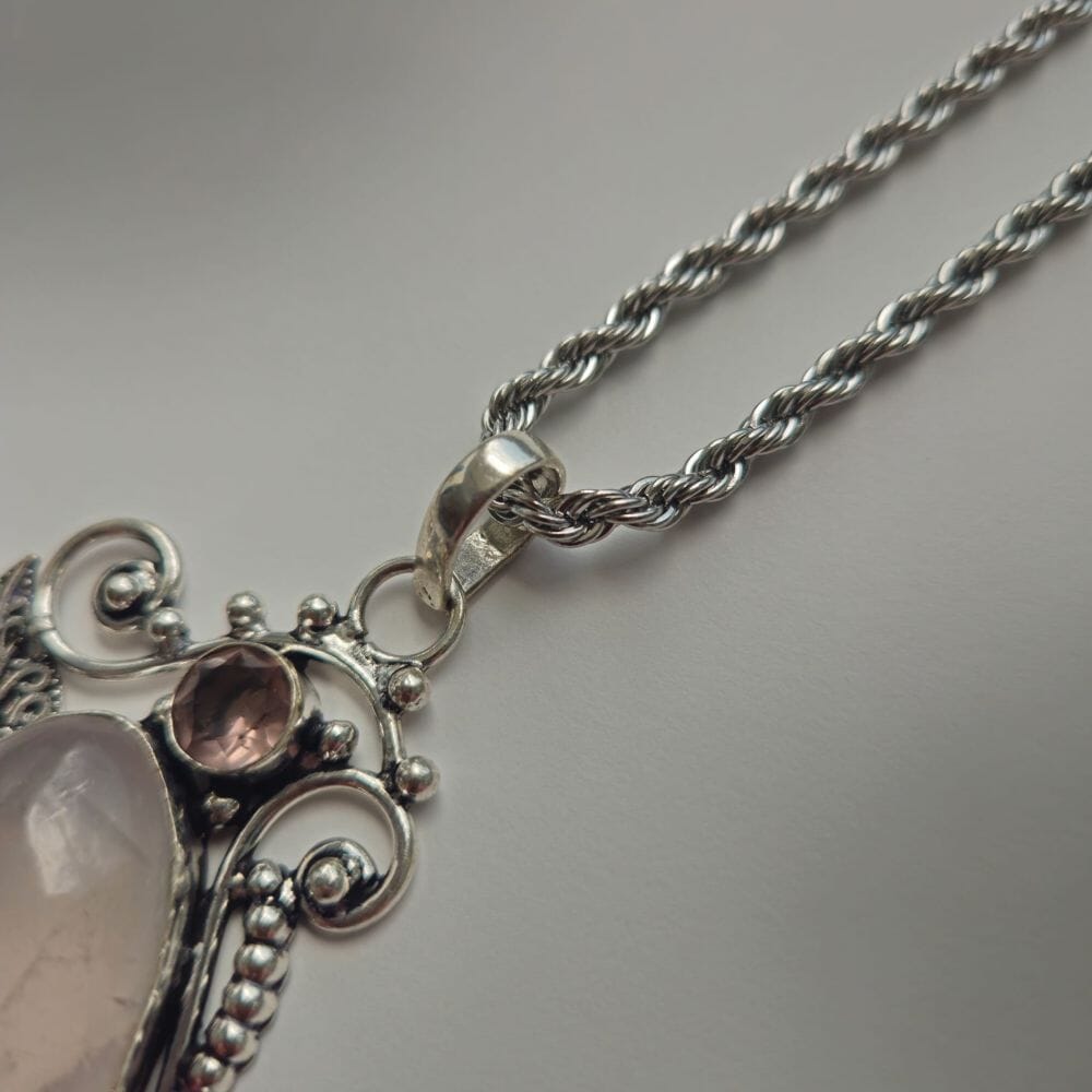 
                  
                    Love and Romance Stone Rose Quartz and Kunzite Accessories Herbalaria LLC 
                  
                