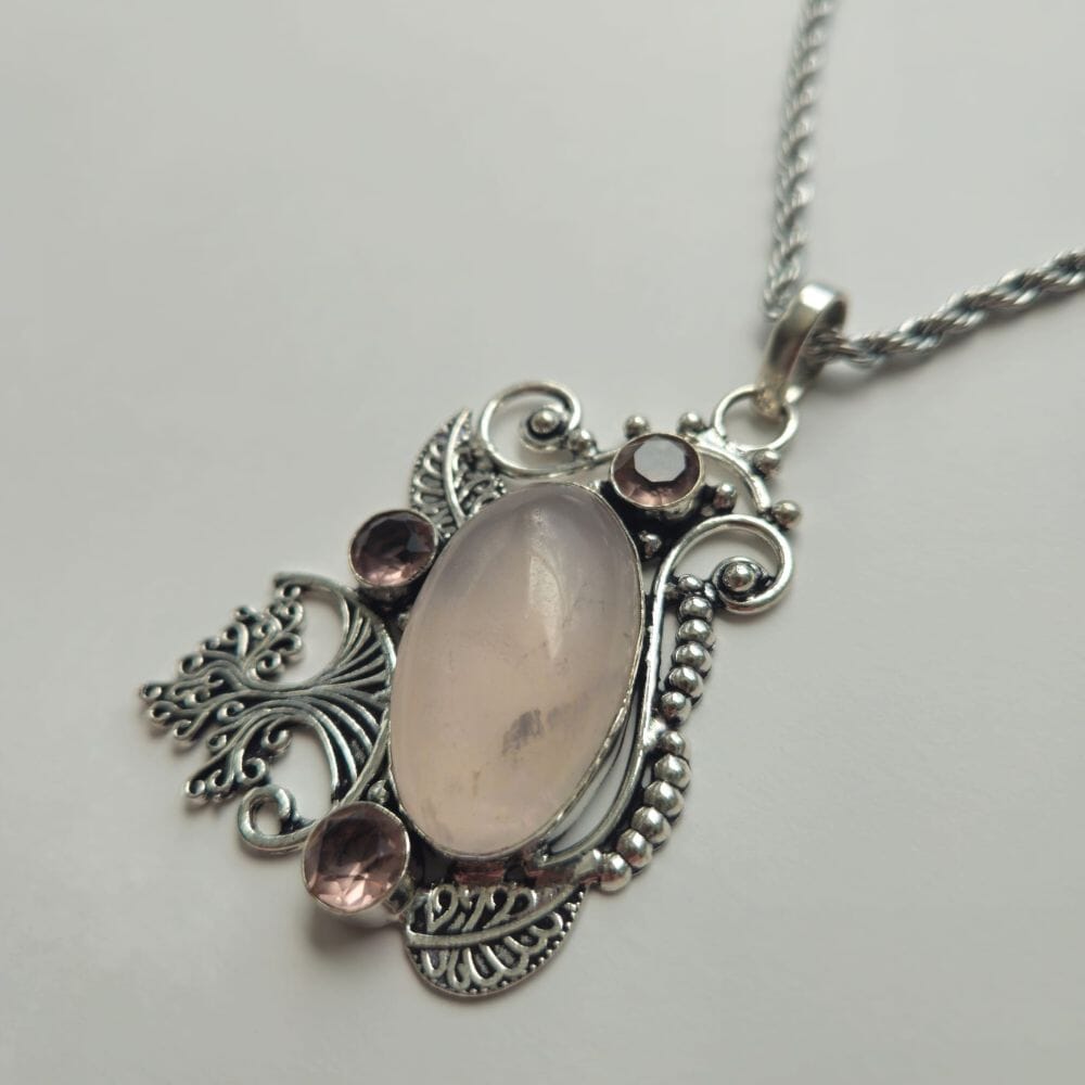 
                  
                    Love and Romance Stone Rose Quartz and Kunzite Accessories Herbalaria LLC 
                  
                