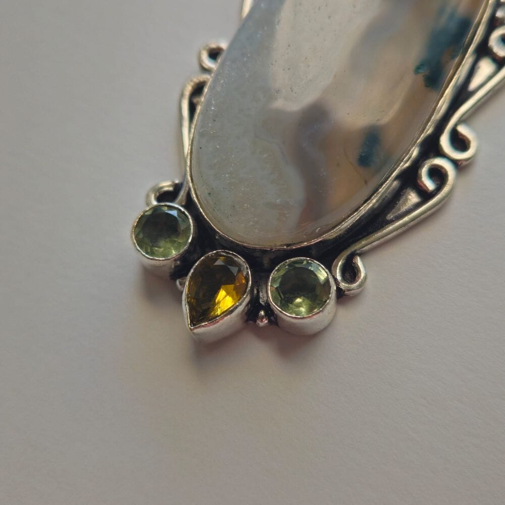 
                  
                    Moss Agate, Peridot, and Citrine Talisman Accessories Herbalaria LLC 
                  
                