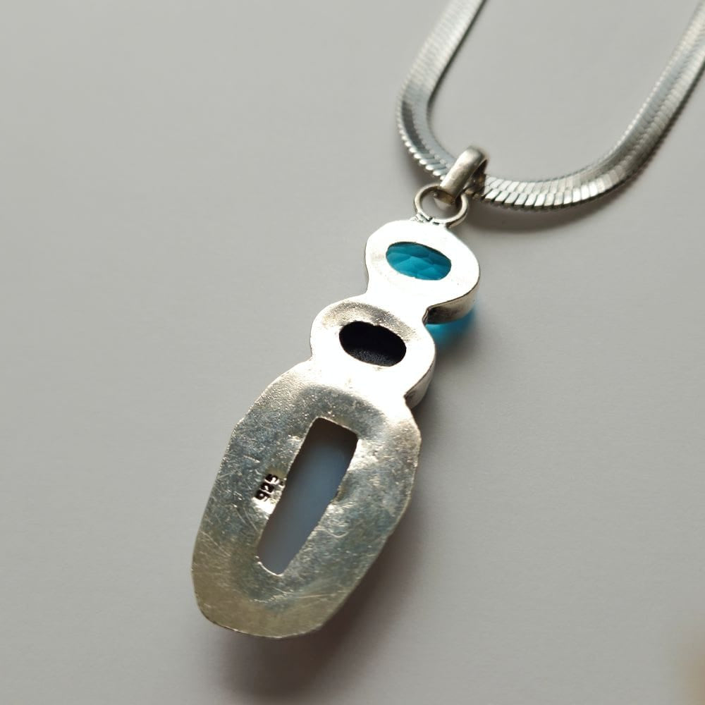 
                  
                    Shaman Stone Dendritic Opal, Drusy Quartz, and Blue Topaz Accessories Herbalaria LLC 
                  
                