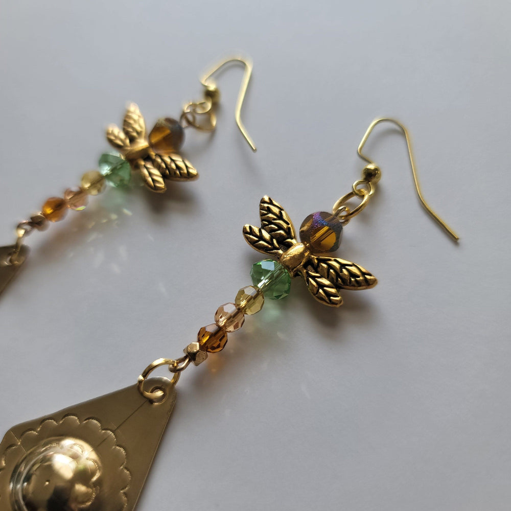 "Tutubi" Dragonfly Brass Agong Diamond Earrings Accessories Herbalaria 