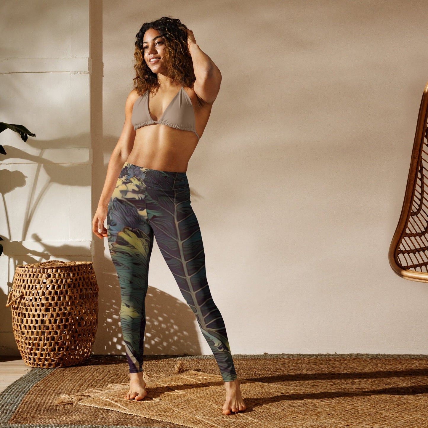 Giant Taro Yoga Leggings Printiful 