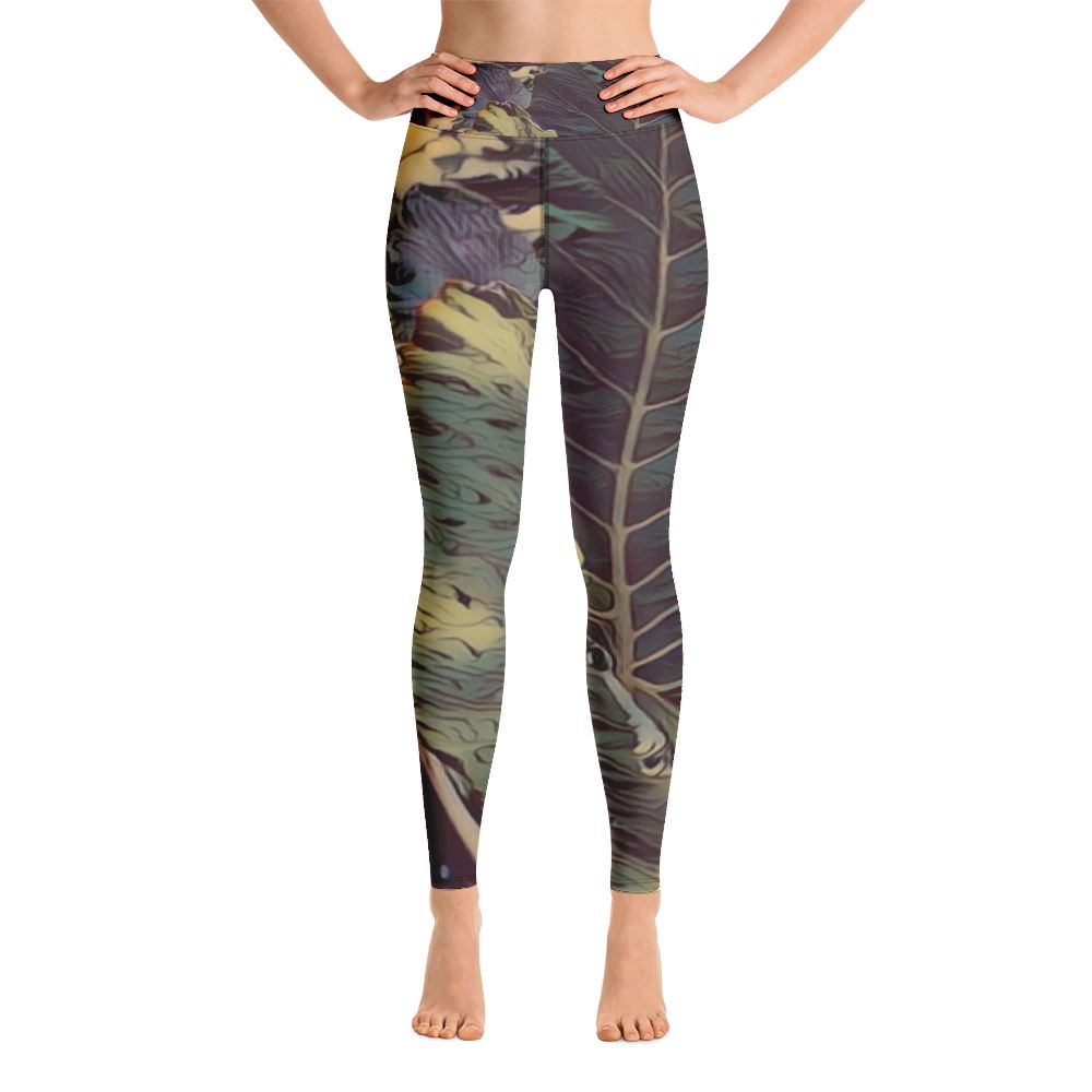 Giant Taro Yoga Leggings Printiful 