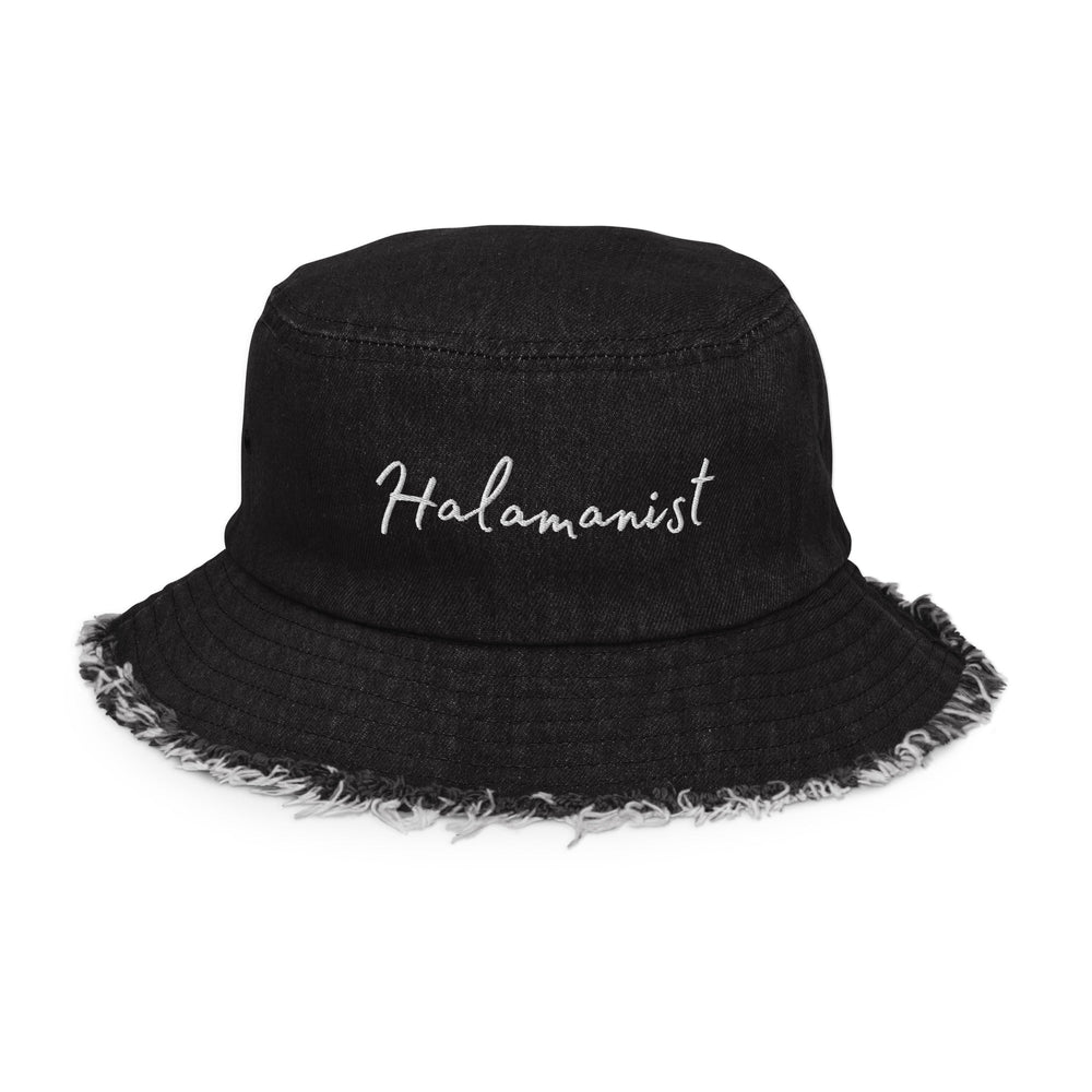 Halamanist - Distressed denim bucket hat Herbalaria Black Denim 