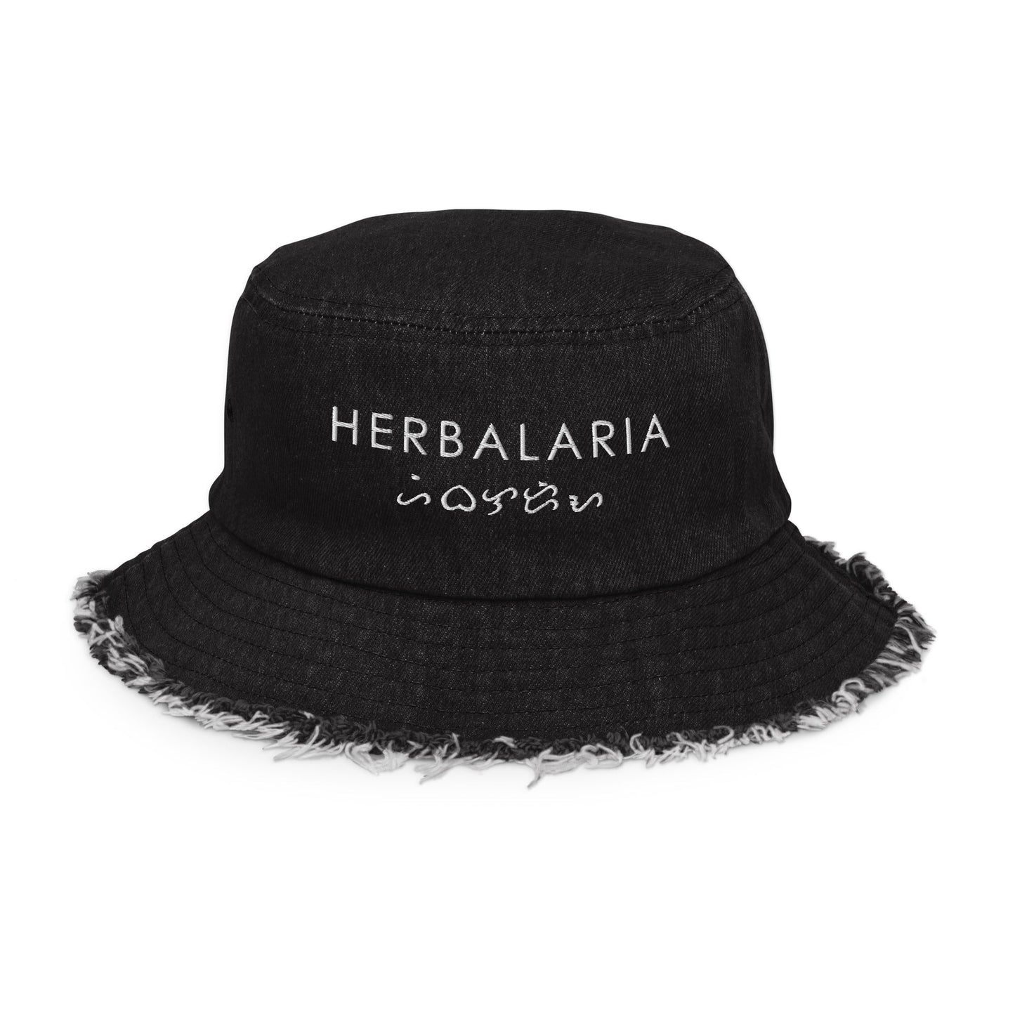 Herbalaria - Distressed denim bucket hat Herbalaria Black Denim 